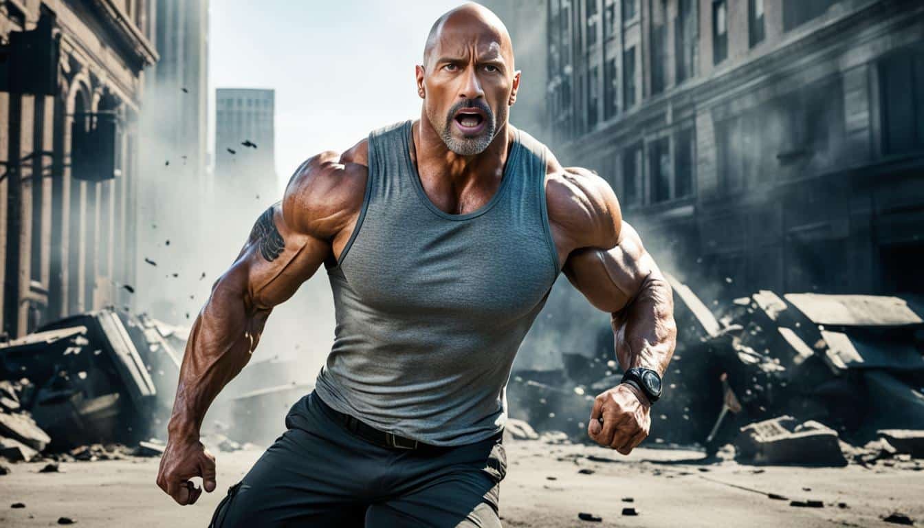 Dwayne Johnson in action movie