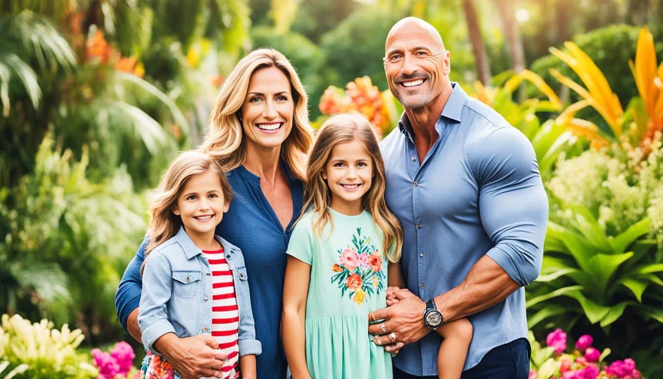 Dwayne Johnson with his family